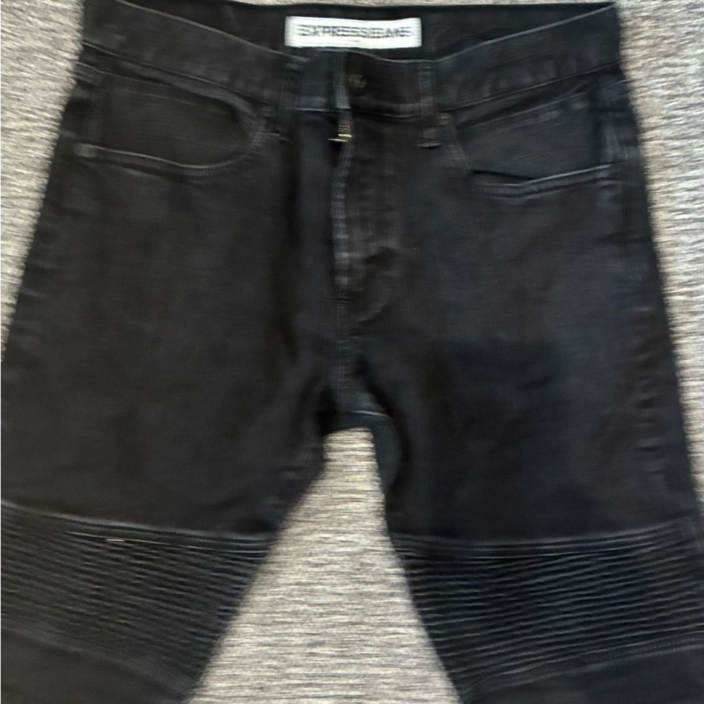 Express Black Washed Skinny Jeans